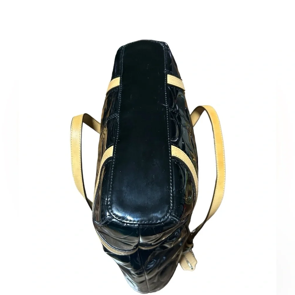 COACH Patent Leather Monogram Peyton Embossed Tote EUC